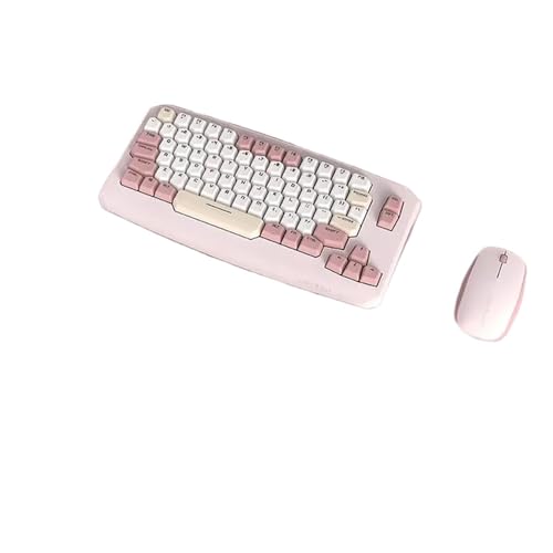 Wireless RGB Mechanical Keyboard And Mouse Combo With 3 Modes USB 24G Bluetooth And Wireless Compatibility(Pink Set)