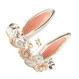 Genérico Anillo Abierto Ajustable Orejas de Conejo para Mujer Diseño Animal Infantil Accesorio de Moda para Fiestas y Reuniones Cómodo y Práctico