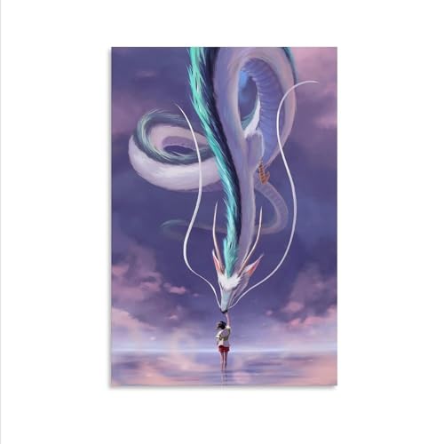 Image of Anime Movie Poster Spirited Away Poster Prints For Walls Miyazaki's Anime Wall Art For Room Aesthetic Unframe-style 12x18inch(30x45cm)
