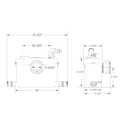 Superflo Upflush Toilet For Basement With 600W Macerating Toilet System & Silent Toilet Pump For Macerator Toilet thumb #8