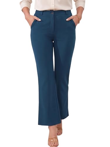 Image of Vogaan Women High Rise High Waist Trousers Flared Korean Style Formal Pants| Elegant Workwear for Office, College & Events