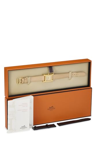 Pre-Loved Pink & Gold Leather H Hour PM, Gold2