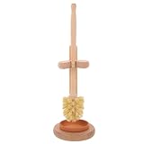 TIDTALEO Ceramic Base Toilet Brush with Strong Tampico Bristles and Ergonomic Handle for Deep Cleaning Bathroom Toilets Compact Design for Home and Commercial Use