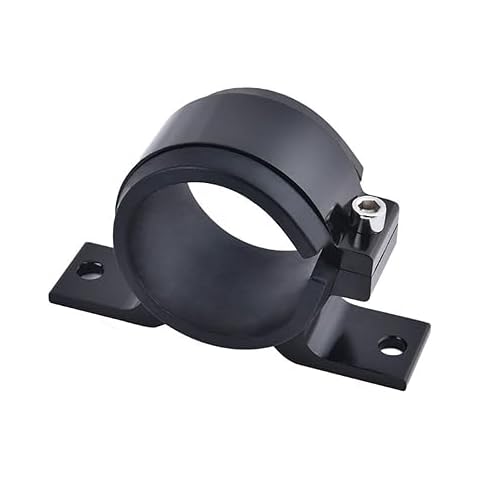 AotoKoop Universal Car Fuel Pump Fuel Filter Mounting Bracket, 50mm Single Clamp Cradle - Black Cover