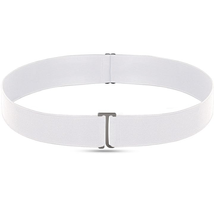 Womens No Show Stretch Belt Adjustable Elastic Belts Flat Buckle Belt for Pants Dresses Skirts and Jeans