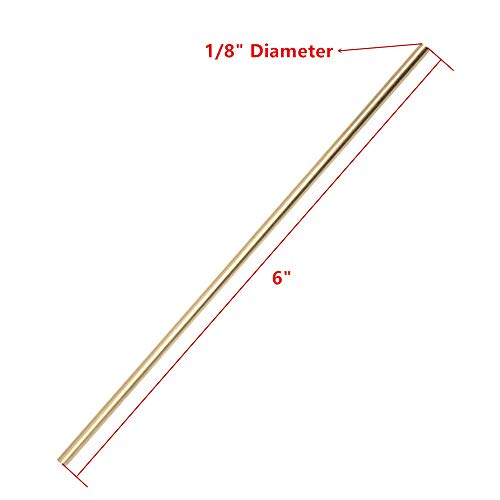 Eowpower 02-001-032 2 Pieces 1/8 Inch X 6 Inches Copper Round Rod Brass Knife Pin Stock thumb #1