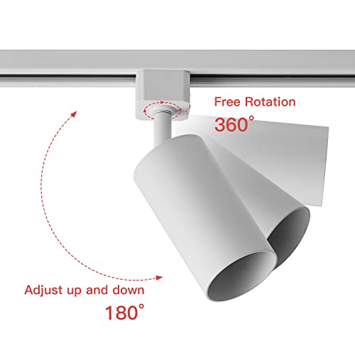 Vanoopee Gu10 Track Lighting Heads H Type White Led Track Light Heads Compatible With Halo Style System, Mr16 Gu10 Base Adapter Ceiling Spot Light Fixture Direction Adjustable, Pack Of 4, No Bulbs #TOP4
