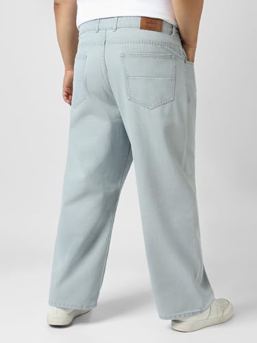 Image of Urbano Plus Men's Loose Baggy Fit Washed Jeans Non-Stretchable