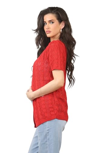 Image of Loxdonz Women's Short Sleeve Cropped Cardigan Sweaters Open Front Bolero Short Shrugs for Women