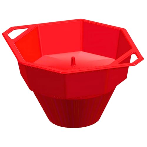 Bol à pop-corn pour micro-ondes en silicone pliable rouge - 2