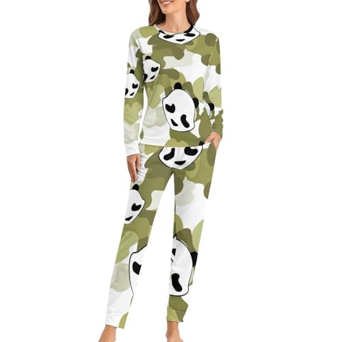 Pyjama panda femme ensemble sleepwear pantalon et vêtement de nuit