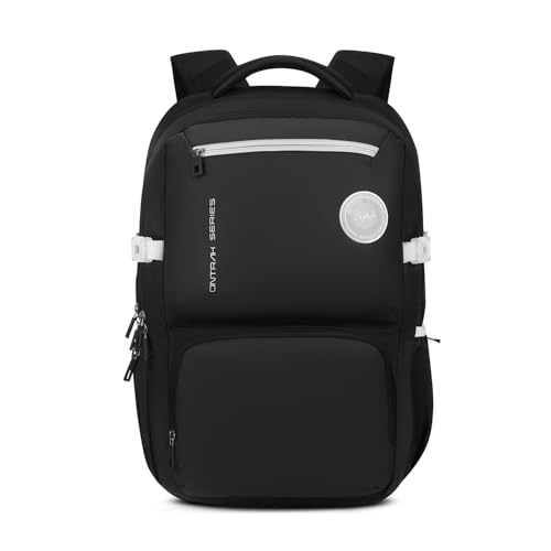 Image of Skybags Ontrak 17 Inch Compatible Laptop Backpack 30L | 3 Compartments with Quick-Access Front Pocket & Rain Cover | Air-Mesh Back Panel & Side Pocket | Office & Travel Backpack for Men & Women