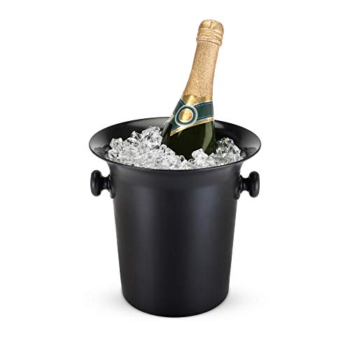 True Ice Bucket Holder Chilling Tub for Indoor and Outdoor Use, 1-Bottle, Black
