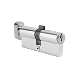 Seguridad mejorada de la puerta: disfruta de una mayor seguridad sin costosas actualizaciones de mango o dispositivos de seguridad adicionales con este barril de cerradura de puerta de cilindro europeo con giro de pulgar. Cuenta con un pulgar en forma de cacahuete en un lado y un candado con llave en el otro lado. El cilindro de 6 pines de alta calidad cuenta con protección antirobo, antitaladro y antigolpes para darte tranquilidad y seguridad adecuada en el hogar.