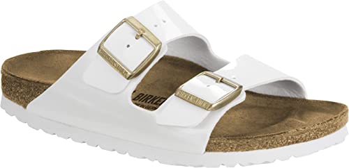 Birkenstock 1005294 Arizona white, Birko Flor Patent PIANELLE Donna, White EU 39