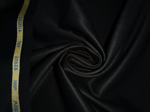 Tissu lourd noir de jais premium pour haute couture de 147cm
