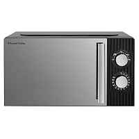 Russell Hobbs Eden 17L 700W Manual Microwave in Black with 5 Power Levels, Defrost & Reheat Function, 35 Minute Timer, Dial Controls, 1M Power Cord and Pull Handle Door, RHMM725B