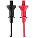 2pcs Testing Hook Clip Multimeters Test Lead Extension Probe Aperture 4mm Plug-in Testing Probe Clamp Clip for Testing Electronic (1 Red and 1 Black)