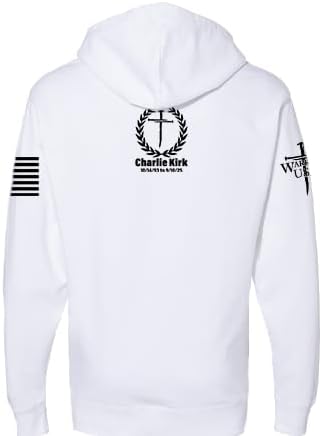 Charlie Kirk Freedom Memorial Hoodie - White, Cotton Blend, American Made, Regular Fit