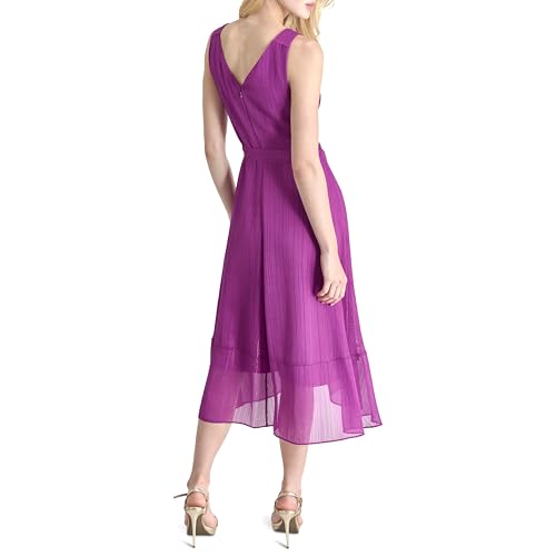 Image of DKNY Women's Sleeveless Tie Fit & Flare Midi Dress