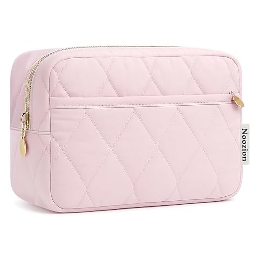Noozion Makeup Bag Travel Toiletry Bag, Puffy Padded Cosmetic Bag for Women, Makeup Organizer Case, Wide-open Pouch Purse, Travel Essentials