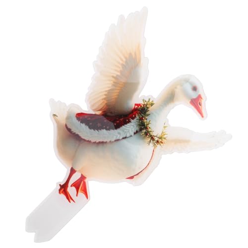 Didiseaon Décoration de Jardin Canard Double Face en Résine Piquet Extérieur pour Pelouse Ornement Amusant Noël Accessoire de Cour Résistant aux Intempéries Décoration Animale à Planter