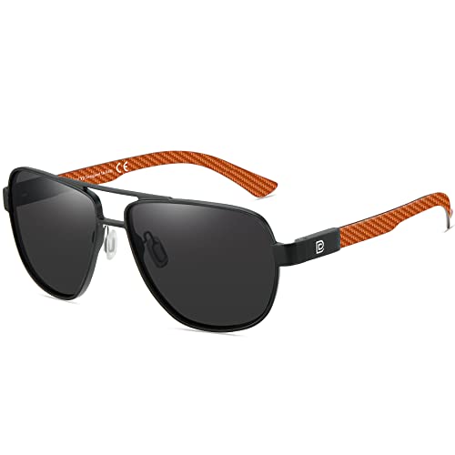 Image of DUCO Aviator Sunglasses for Men Women Carbon Fiber Polarized Sunglasses Men UV Protection for Driving Golf Fishing 3051