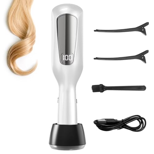 KYFIU Hair Trimmer Automatic Home Care Clipper 2-in-1 for Dry Damaged Splitting Broken Brittle Straight Curly Frizzy Beauty Styling (White)