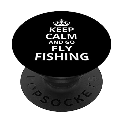 Pesca con mosca retro - "Keep Calm and Go Fly Fishing" PopSockets PopGrip Intercambiable