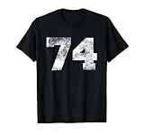 maglia anteriore distressed numero 74 maglietta