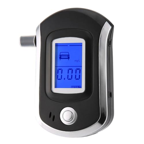 True Sense Alcohol Tester Breath Analyzer Detector with 5 Mouthpieces Digital Portable LCD Display Breath Analyser Alcohol Meter Alcohol Breath Tester Police Alcohol Testing Machine