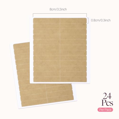 Image of GOO GOO Double Sided Wide Hair Extension Tape, 24 Pieces, 3.2 * 0.3inch, No Residue Invisible Hold, Adhesive Replacement Tabs