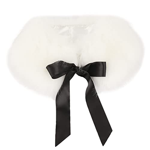 Women Fall Winter Warm Soft Faux Fur Collar Scarf Self Tie Warp Neck Warmer