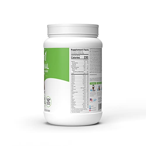 Lean1 Chocolate Protein Powder Meal Replacement Shakes By Nutrition 53, Lactose & Gluten Free With Green Coffee Bean Extract, 23 Serving Tub - 48.7 Oz #TOP1