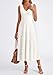 PRETTYGARDEN Summer Dresses for Women 2026 Spring Casual Sleeveless V Neck Pleated Midi Work Cocktail Wedding Guest Dress(White,Large)