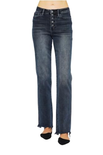 Judy Blue Button Fly Dark Wash Straight Jeans
