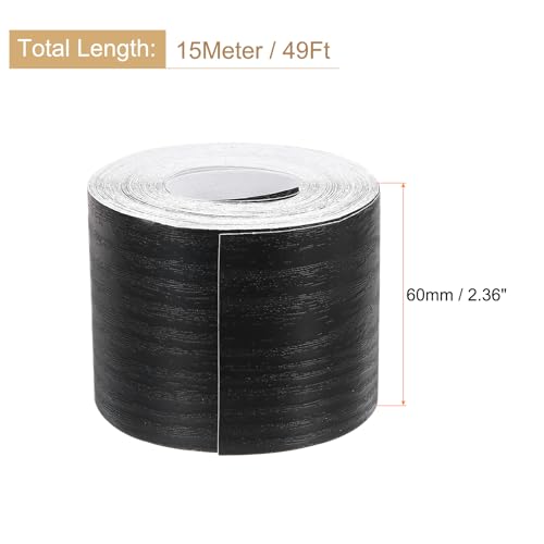 Image of uxcell 1 Roll Wood Grain Tape, 2.36 inch x 49 Ft Realistic Textured Repair Tape Self Adhesive Wood Textured Patch for Floor Wall Door Table Cabinets Desk Furniture Home Decor(Black)