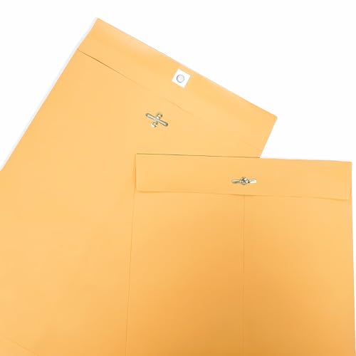 Envelopes de fecho de 23 x 30 cm com selo gomado marrom, pacote com 50