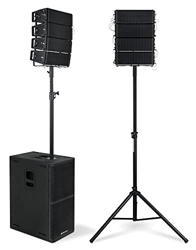 Sistema PA attivo per circa 200 ascoltatori, subwoofer 700W RMS (4 Ohm), top 2x200W RMS (4 Ohm), risposta 45 Hz - 16 kHz, sensibilità 125 dB (1W@1m), cavi patch per collegare i top inclusi.
