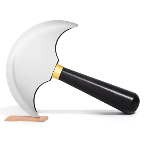 CBHGFEA Leather Knife with Ebony Wooden Handle,...