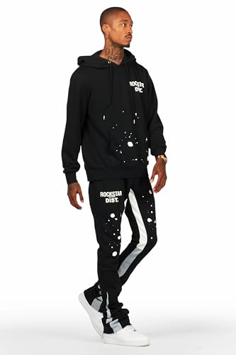 Men's Raffer Black/White Hoodie/Super Stacked Flare Pant Set4