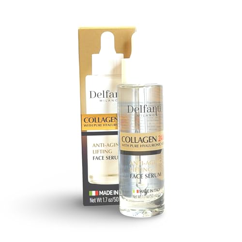Delfanti Milano COLLAGEN 24K with pure HYALURONIC Acid Anti-Aging Lifting Face Serum Made in Italy 1.7 oz