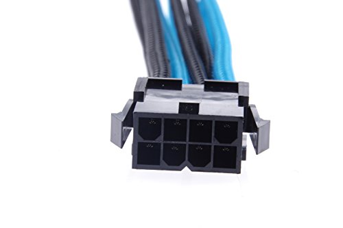 Lm Yn 8 Pin Motherboard Power Supply Extension Cable 4Pin 4Pin Black-Light Blue Length 12.6Inches #TOP2