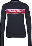  Hilfiger Denim Damen TJW Tommy Graphic Stripe Sweater Pullover, Blau (Black Iris 002), Medium (Herstellergröße: M)