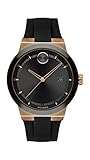 Movado Men's Bold Fusion Stainless Steel Swiss Quartz Watch with Silicone Strap, Black, 20 (Model: 3600622)