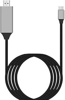 كيبل محول يو اس بي نوع سي من الالومنيوم نوع سي الى HDMI UHD من بلاك كراون، متوافق مع ماك بوك اس وجالكسي اس 9 وهووي والهواتف الذكية وجهاز العرض التلفزيوني بطول 1.8 متر (USB C الى HDMI)