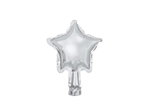 25 palloncini a forma di STELLA stellina ARGENTO lucido 12cm - Pallone in foil Mylar - gonfiabile ad aria - ideale per decorazione composizioni feste, party, compleanno (FORNITO SGONFIO)