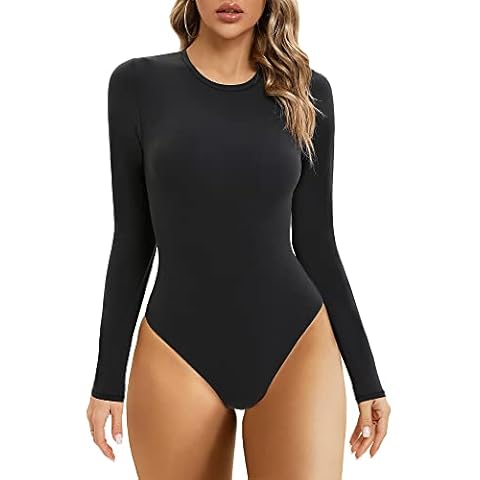 SHAPERX Long Sleeve High Stretch Bodysuit Cover
