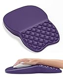 Auhoahsil Ergonomic Mouse Pad with Wrist Rest, Comfortable Slope Computer Mouse Mat with Wrist Support, Memory Foam Filling, Non-Slip Silicone Base, Pain Relief, for Gaming & Work, 8 x 12 in, Purple