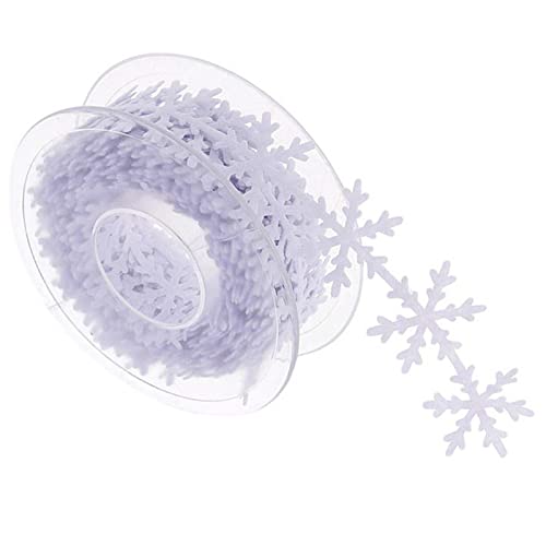 SBF, Cinta de Navidad con Diseño de Copo de Nieve de Encaje Copo de Nieve Cinta de Encaje decoración Cinta de Copo de nieve de Navidad para Decoración del Hogar, Decoración de Invierno, Color Blanco Cover